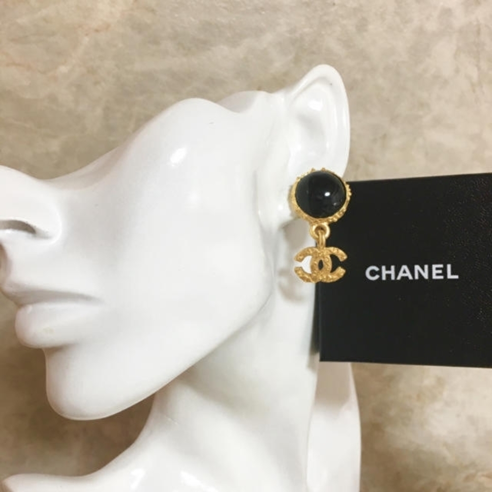 Chanel Black and Gold Earrings - Picture 7 of 7